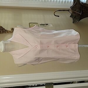 Jones New York Collection Platinum No Iron light pink sleeveless top size 10 New
